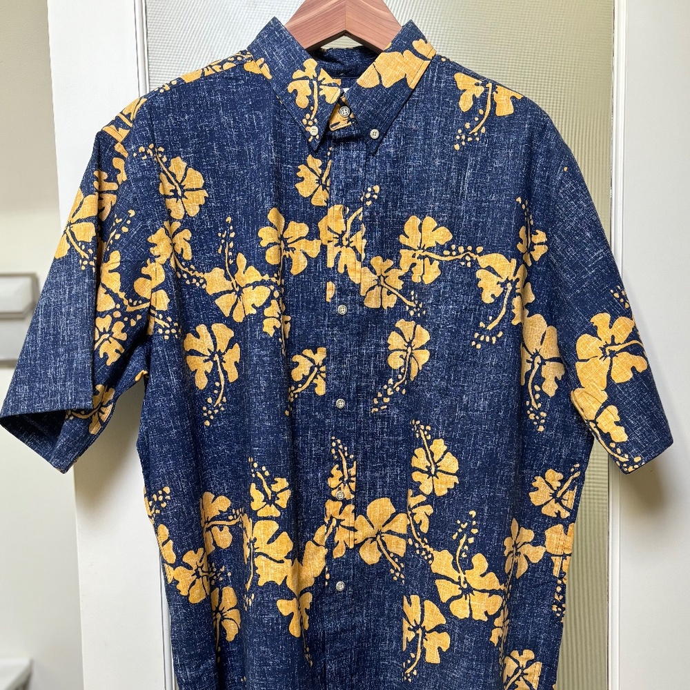 NWT Reyn Spooner Hawaiian shirt 50TH STATE FLOWER blue  XXL